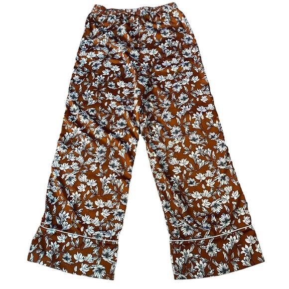 La Ligne x Target Size M Brown Floral Wide Leg Pull On Pants Pockets - Picture 3 of 5